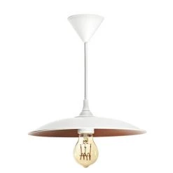 ARIC Suspension ROMA E27 60W Blanc Et Cuivre - Blanc / Interieur Cuivre