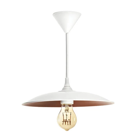 ARIC Suspension ROMA E27 60W Blanc Et Cuivre - Blanc / Interieur Cuivre 1 ARIC Suspension ROMA E27 60W Blanc Et Cuivre - Blanc / Interieur Cuivre