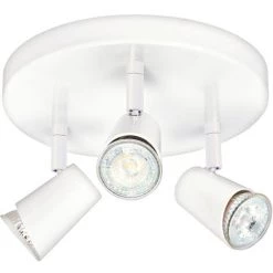 ARIC Plafonnier 3 Spots JUDY P3 GU10 Blanc Avec Lampes LED 5,5W 3000K Variables - Blanc