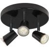 ARIC JUDY P3-Plafonnier 3 Spots GU10, Noir, A/lpes LED 5,5W 3000K 410lm Dimm. Incl - Noir