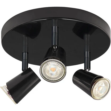 ARIC JUDY P3-Plafonnier 3 Spots GU10, Noir, A/lpes LED 5,5W 3000K 410lm Dimm. Incl - Noir 1 ARIC JUDY P3-Plafonnier 3 Spots GU10, Noir, A/lpes LED 5,5W 3000K 410lm Dimm. Incl - Noir