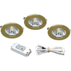 ARIC KIT MEUBLE LED - Encastres Dores Avec LED G4 1,8W 3000K 150lm, Driver Inclus - Dore
