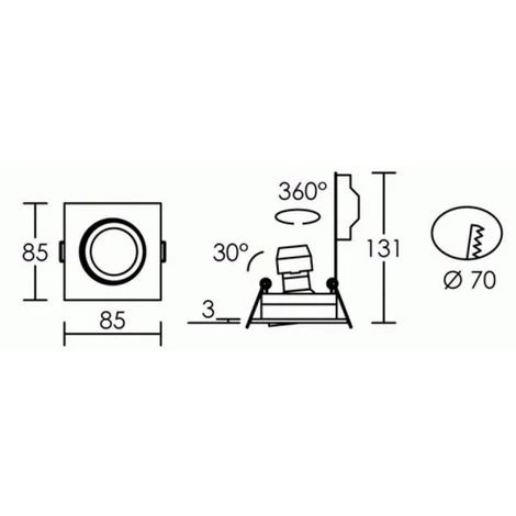 ARIC Spot Encastré Sans Lampe Carré Tipo Blanc GU10 2 ARIC Spot Encastré Sans Lampe Carré Tipo Blanc GU10 – Image 2