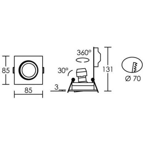ARIC Spot Encastré Sans Lampe Carré Tipo Blanc GU10 3 ARIC Spot Encastré Sans Lampe Carré Tipo Blanc GU10 – Image 3