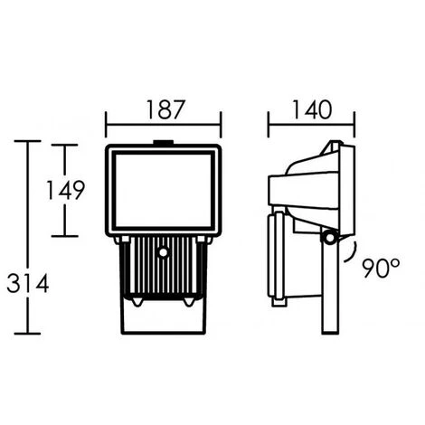 Projecteur Exterieur Pour Lampe Crayon RX7s Halogene Ou LED 70W Max (non Incl) Basculant, Blanc IP55 IK07 MX 70 ARIC 0634 2 Projecteur Exterieur Pour Lampe Crayon RX7s Halogene Ou LED 70W Max (non Incl) Basculant, Blanc IP55 IK07 MX 70 ARIC 0634 – Image 2