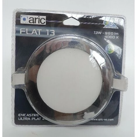 Plafonnier Encastré LED 13W Chrome Ø 180mm 4000K 980lm Driver 230V 110° IP20 Flat Led 13 ARIC 50106 1 Plafonnier Encastré LED 13W Chrome Ø 180mm 4000K 980lm Driver 230V 110° IP20 Flat Led 13 ARIC 50106
