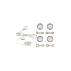 ARIC KIT MEUBLED Encastrés Ronds Fixes Alu LED Intég 4x17W 3000K 260lm - Blanc