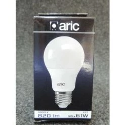 Ampoule LED 9W Ronde Standard Neutre 4000K 820lm Culot E27 230V ARIC 20014