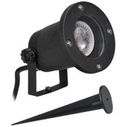 Aric-50205 ARIC 50205 - ASTER - Projecteur Extérieur IP65 IK07 GU10, Basculant, Noir, Avec Lampe LED 6W 3000K