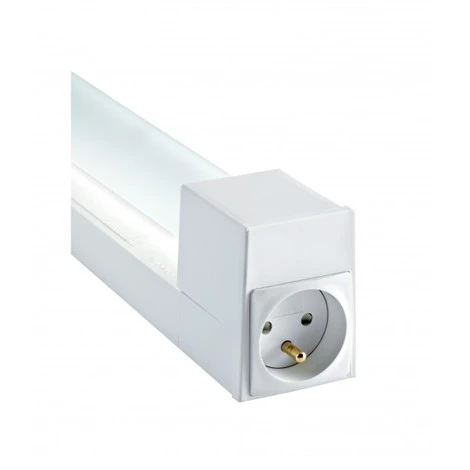 ARIC - Applique Salle De Bains - Blanc - Avec Interrupteur Et Prise 2 Phases + Terre 2 ARIC - Applique Salle De Bains - Blanc - Avec Interrupteur Et Prise 2 Phases + Terre – Image 2